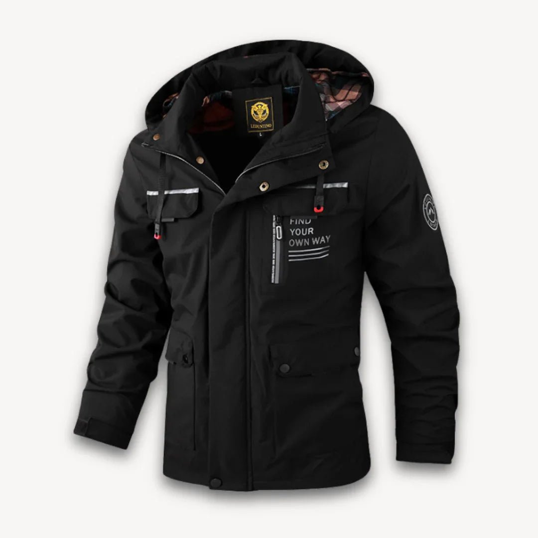 Herrenjacke Wasserabweisend mit Kapuze für Winter Outdoor Aktivitäten 4