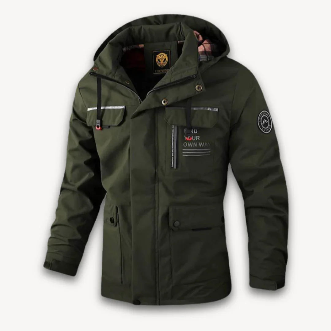 Herrenjacke Wasserabweisend mit Kapuze für Winter Outdoor Aktivitäten 5