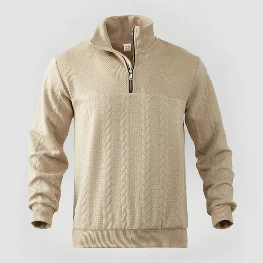 Herrenpullover Klassisch Mit Viertelreißverschluss Für Büro Und Freizeit 2