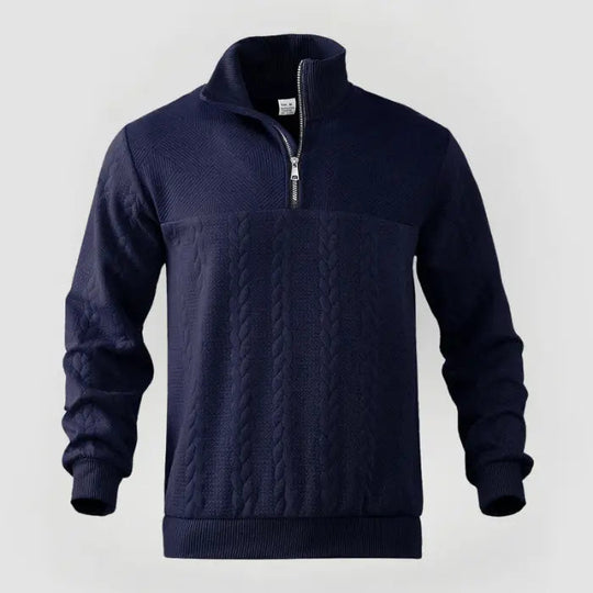 Herrenpullover Klassisch Mit Viertelreißverschluss Für Büro Und Freizeit 6