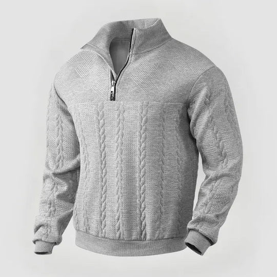 Herrenpullover Klassisch Mit Viertelreißverschluss Für Büro Und Freizeit 8