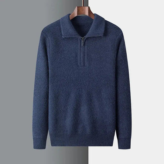 Herrenpullover Mit Hohem Hals Und Reißverschluss Modern 3