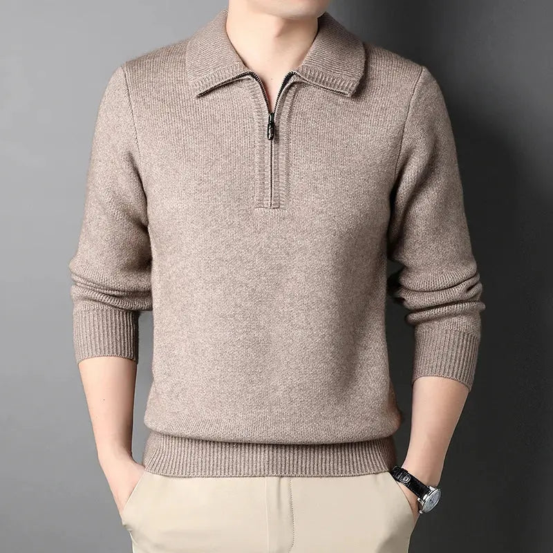 Herrenpullover Mit Hohem Hals Und Reißverschluss Modern 5
