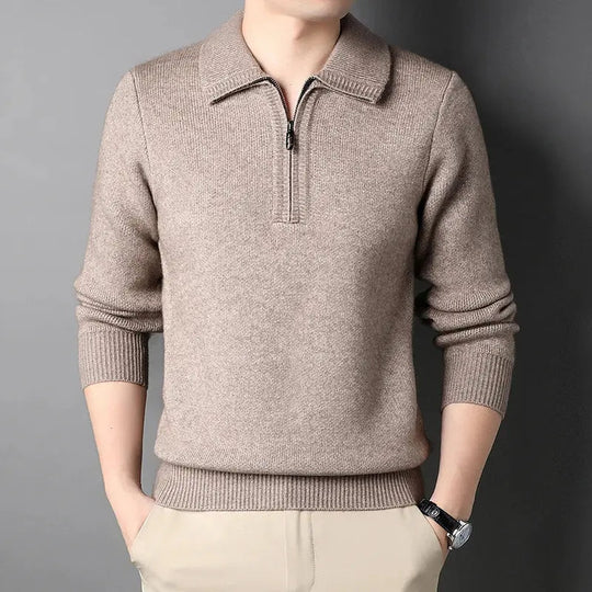 Herrenpullover Mit Hohem Hals Und Reißverschluss Modern 5