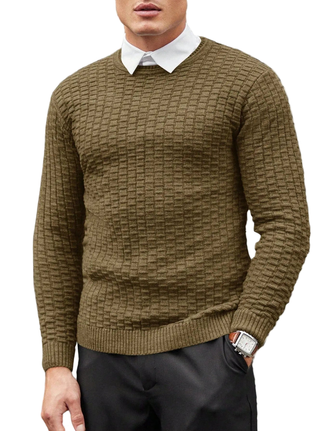 Herrenpullover Modern mit Jacquarddesign für Vielseitige Anlässe 0