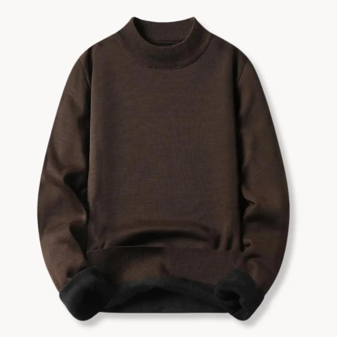Herrenpullover Rundhalsausschnitt Langarm mit Rib-Strick-Details und Entspannter Passform 4