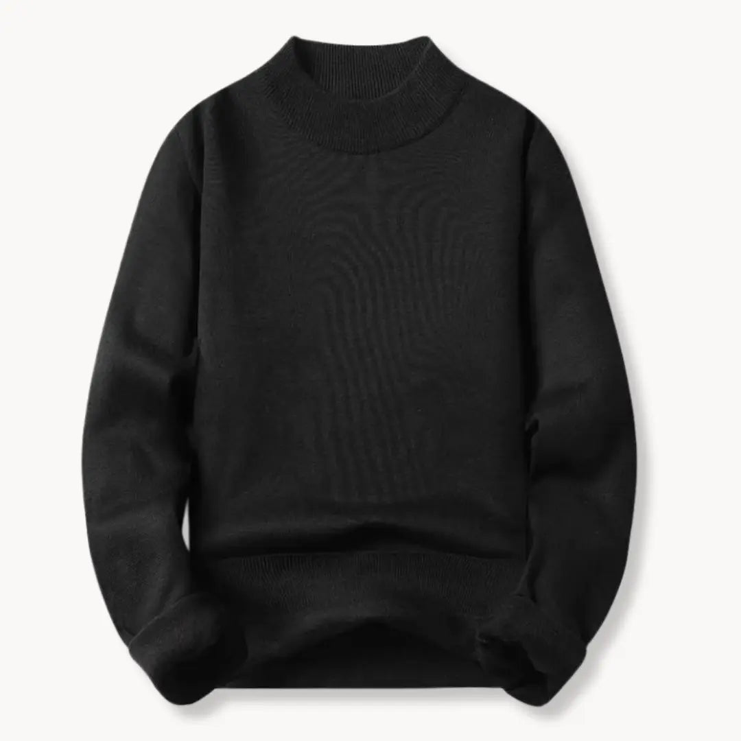 Herrenpullover Rundhalsausschnitt Langarm mit Rib-Strick-Details und Entspannter Passform 5