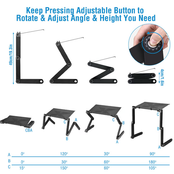 Höhenverstellbarer Laptopständer Mit Abnehmbarem Mauspad Für Ergonomisches Arbeiten 4