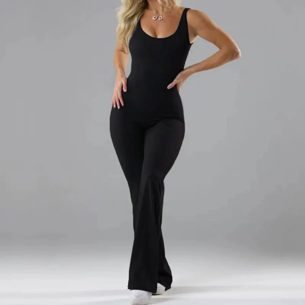 Damen Jumpsuit Ausgestellte Beine Rückenfrei Polyester für Festliche Anlässe-1