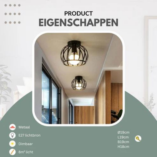 Industrielle Deckenleuchte Offenes Design für Wohnzimmer – LED Deckenlampe mit Exzellenter Lichtverteilung 2