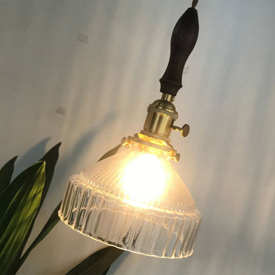 Industrielle Pendelleuchte mit geripptem Glas für Wohnzimmer und Esszimmer 2