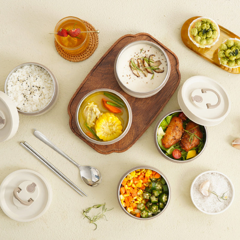 Isolierbox Lunchbox mit Tragetasche für Unterwegs, Thermobox mit Auslaufsicherem Design und Hervorragender Temperaturisolierung 5