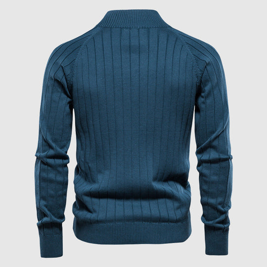 Herren Cardigan Baumwolle mit Vollem Reißverschluss und Argyle-Muster 6