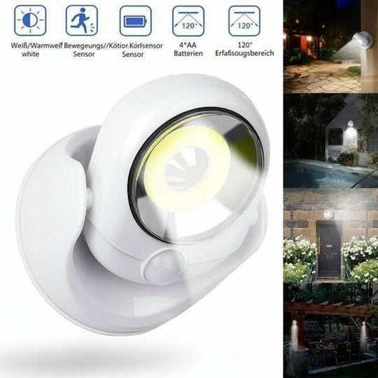 Kabellose LED Lampe mit Bewegungssensor für Außenbereich, 450 Lumen, 360° Schwenkbar, Wasserdicht 1