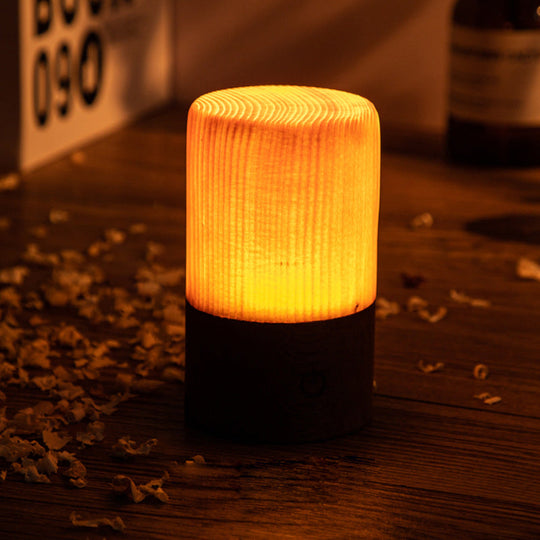 Kabellose LED Tischleuchte mit Touch-Steuerung und Holzdesign für Nachttisch oder Wohnzimmer 9