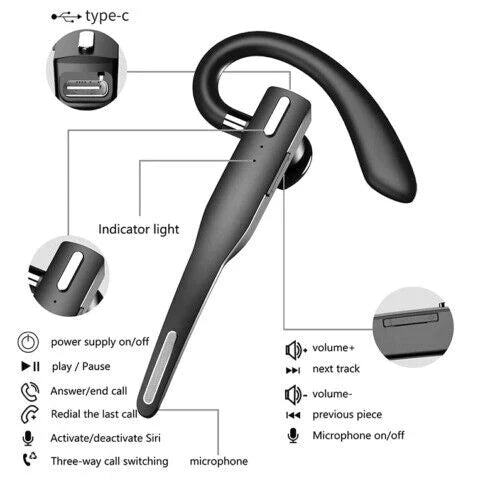 Kabelloses Bluetooth Headset mit Noise Cancelling und Dual-Mikrofon für klare Kommunikation 3