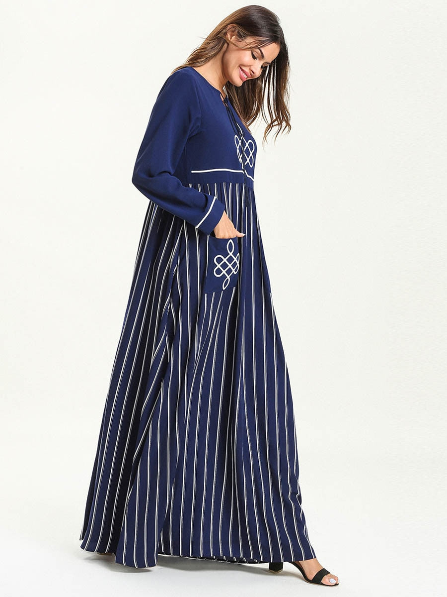 Kaftan Langärmeliges Maxikleid