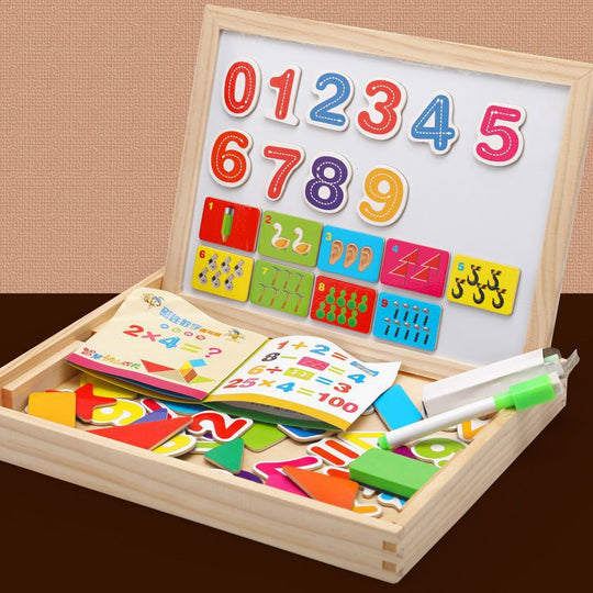 Kinder 2-in-1 Zeichenbrett Montessori Magnet- und Kreidetafel für kreative Aktivitäten 6