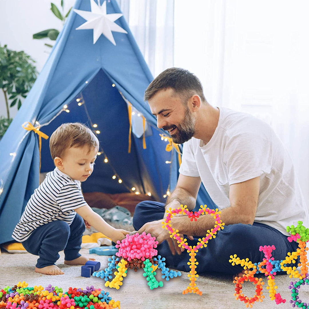 Kinder Bausteine Schneeflocken Kreativspielzeug für Kreatives Spiel und Motorikförderung 1