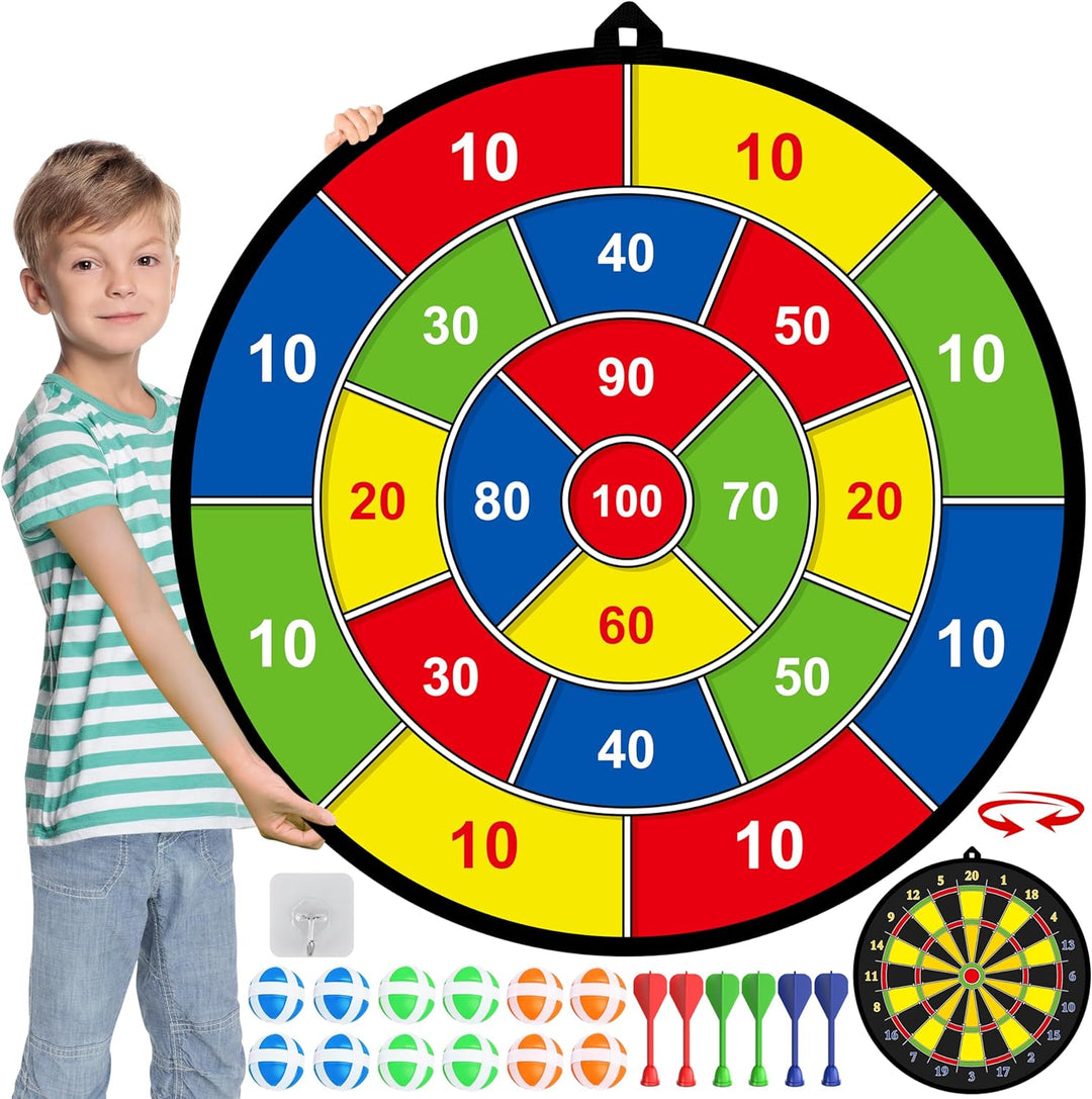Kinder Dartboard Doppelseitig Interaktiv für Spielspaß und Motorikförderung 0