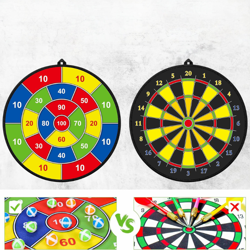 Kinder Dartboard Doppelseitig Interaktiv für Spielspaß und Motorikförderung 2