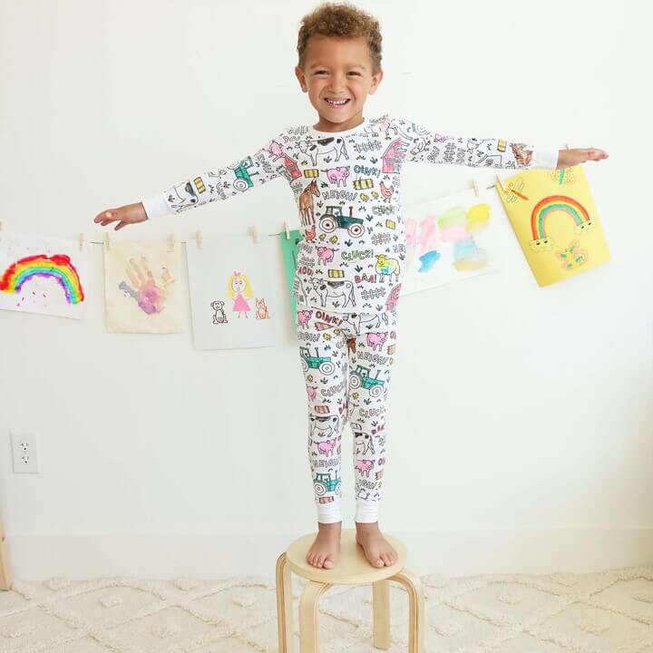 Kinder Pyjama Kreativ Mit Malspaß für Jungen und Mädchen 3
