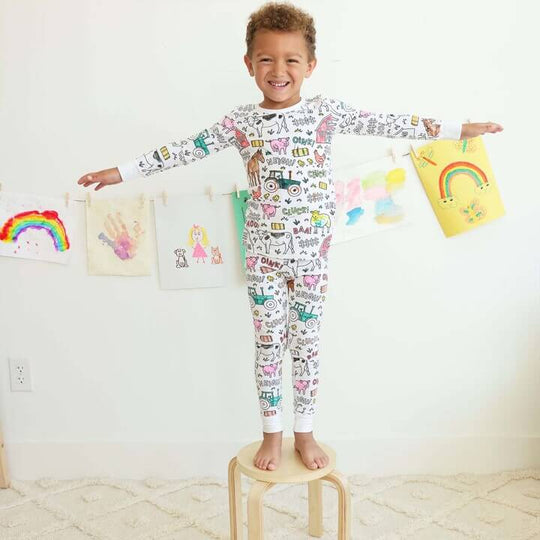 Kinder Pyjama Kreativ Mit Malspaß für Jungen und Mädchen 3