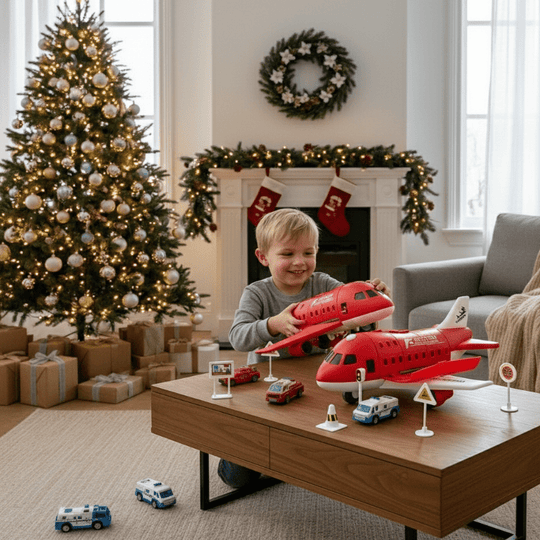 Kinder Spielset Flugzeug Hubschrauber Verkehrsschilder Interaktives Spielzeug 1