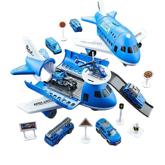 Kinder Spielset Flugzeug Hubschrauber Verkehrsschilder Interaktives Spielzeug 11