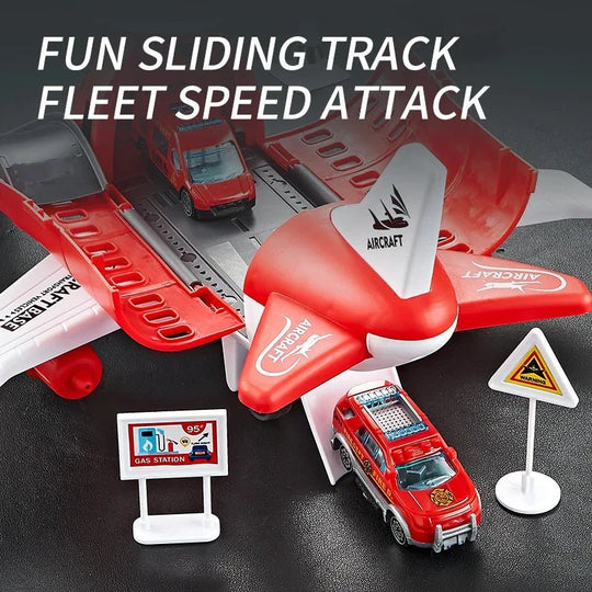 Kinder Spielset Flugzeug Hubschrauber Verkehrsschilder Interaktives Spielzeug 7