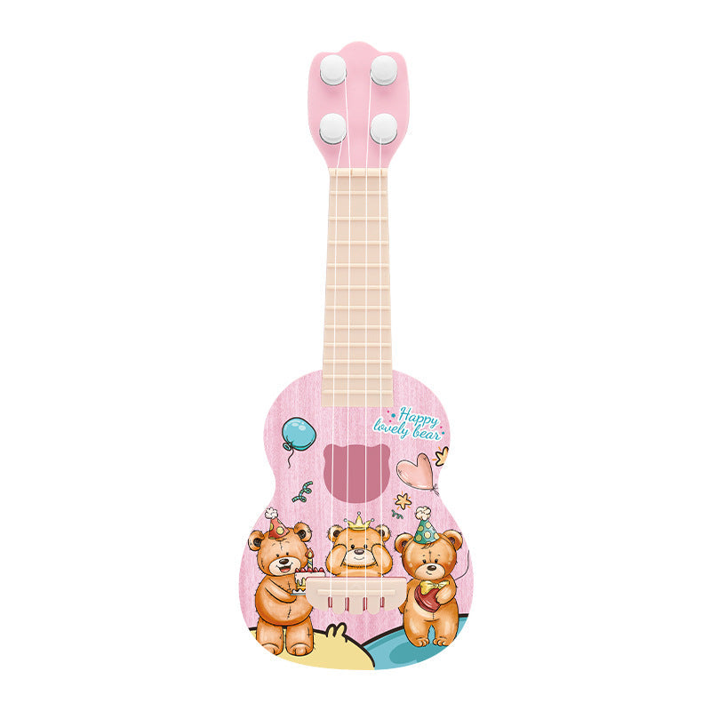 Kinder Ukulele Spielzeug mit Bärendesign für Anfänger 2