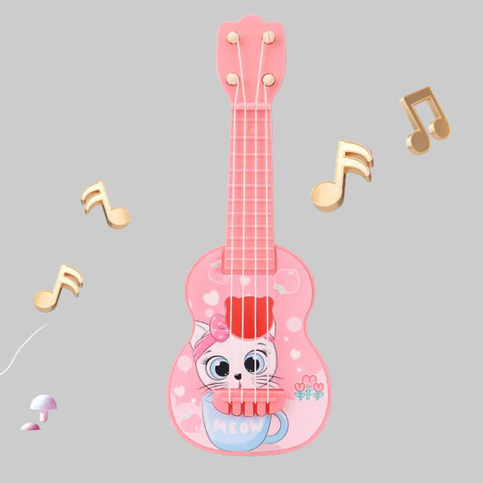 Kinder Ukulele mit Katzenmotiv Verspielt und Kompakt 0