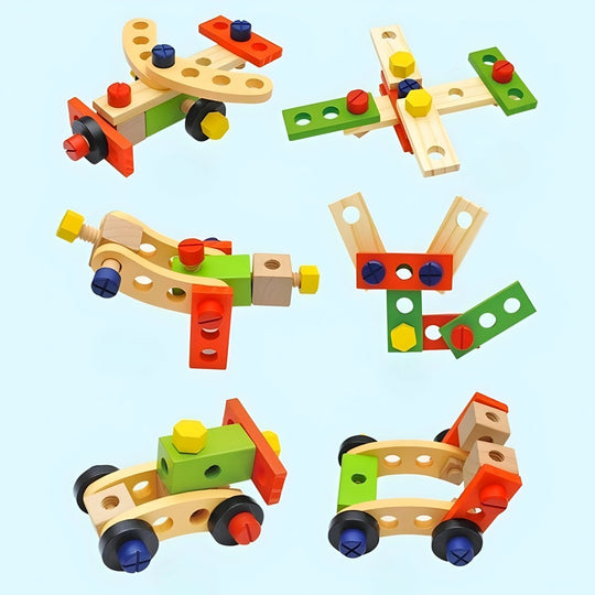 Kinder Werkzeugkoffer Montessori für frühe Bauprojekte 3