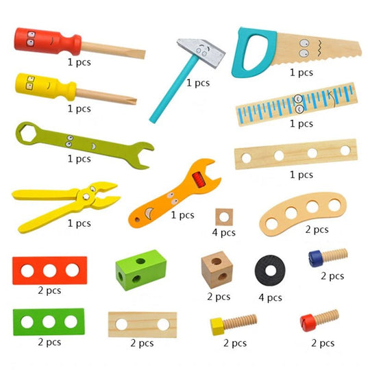 Kinder Werkzeugkoffer Montessori für frühe Bauprojekte 7