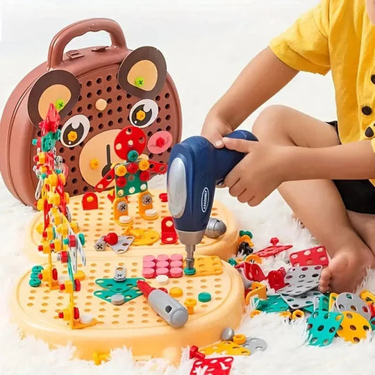 Kinderspielzeugkiste Montessori Kreatives Bau-Set für Motorik und Fantasie 0