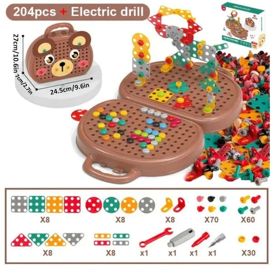 Kinderspielzeugkiste Montessori Kreatives Bau-Set für Motorik und Fantasie 2