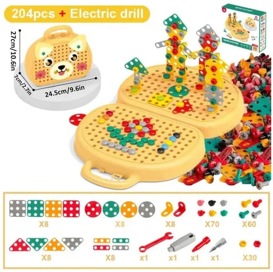 Kinderspielzeugkiste Montessori Kreatives Bau-Set für Motorik und Fantasie 5