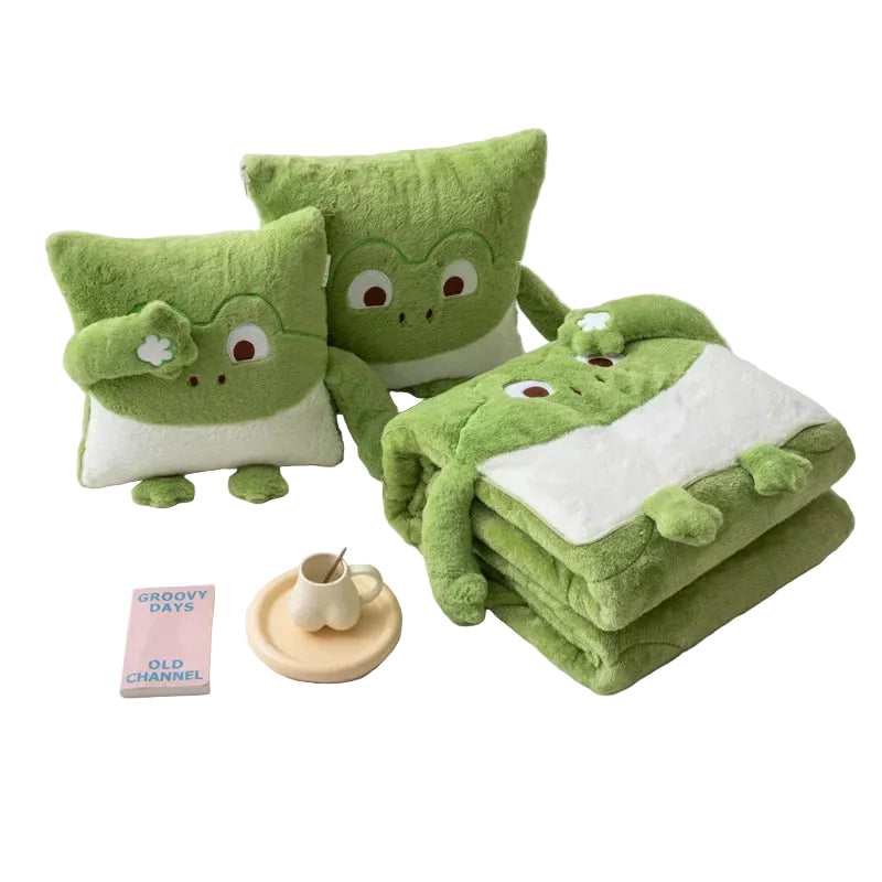 Kissen und Decke Set Mini Monster für Kinder - Verwandlungsdesign für Kuschelecken und Spielbereiche 0