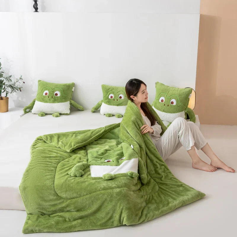 Kissen und Decke Set Mini Monster für Kinder - Verwandlungsdesign für Kuschelecken und Spielbereiche 3