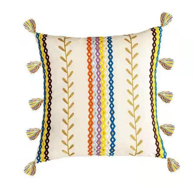 Kissenbezug 40x40 Boho-Stil mit Fransen für Wohn- und Schlafzimmer 0