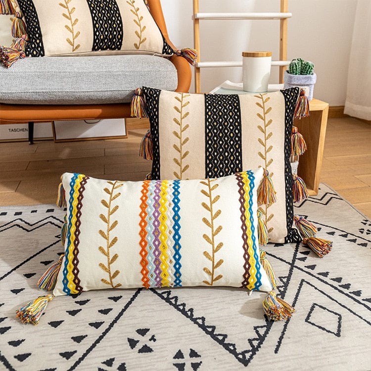Kissenbezug 40x40 Boho-Stil mit Fransen für Wohn- und Schlafzimmer 8