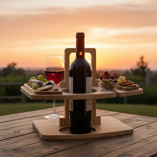 Klappbarer Picknicktisch Mit Unterteilten Fächern Für Snacks Und Getränke 0