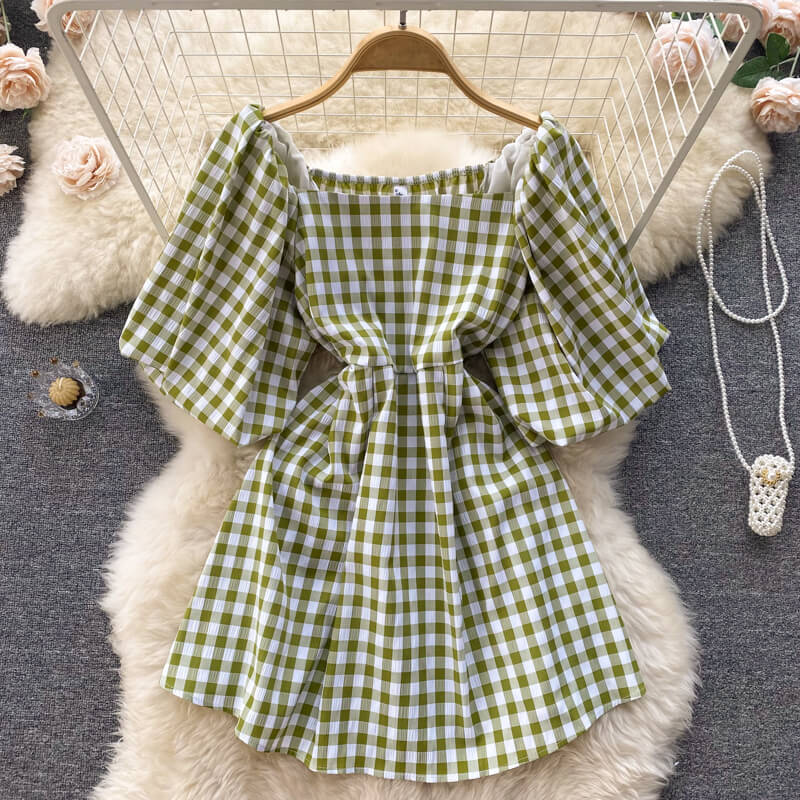 Kleid Mit Quadratischem Kragen Für Frauen