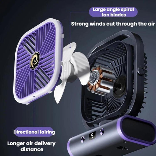 Kleiner USB Mini Ventilator Desktop mit Fünf Geschwindigkeitsstufen für Büro und Zuhause 6