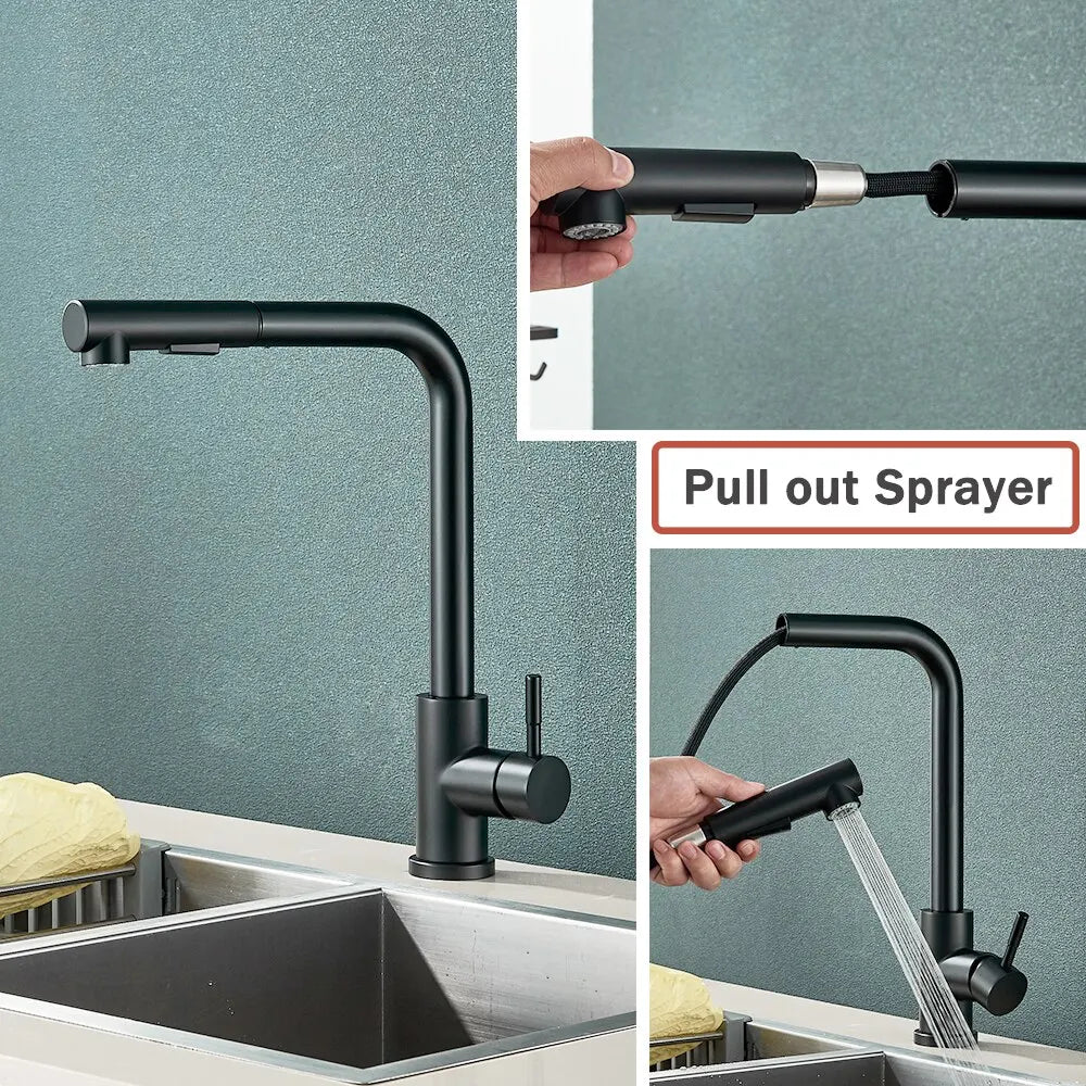 Küchenarmatur mit ausziehbarem Kopf und 2 Wassermodi 2