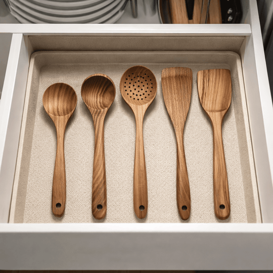 Küchenhelfer Set Für Stilvolles Kochen | Küchenutensilien Holz Mit Pfannenwender, Löffel &amp; Schöpfkelle 3