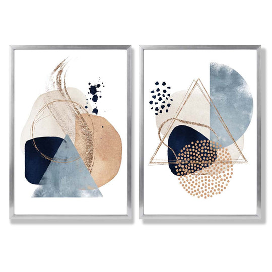 Kunstdrucke im 2er-Set mit Aquarellformen für kreative Wohnräume 9