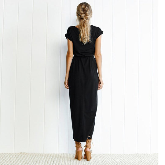 Kurzärmeliges Maxikleid