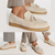 Herren Loafers Beige Leder Eleganter Stil Komfortable Schuhe-3