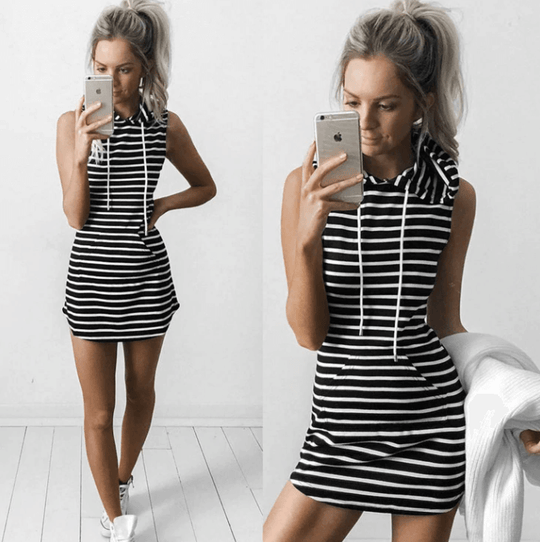 Lässiges Ärmelloses Minikleid